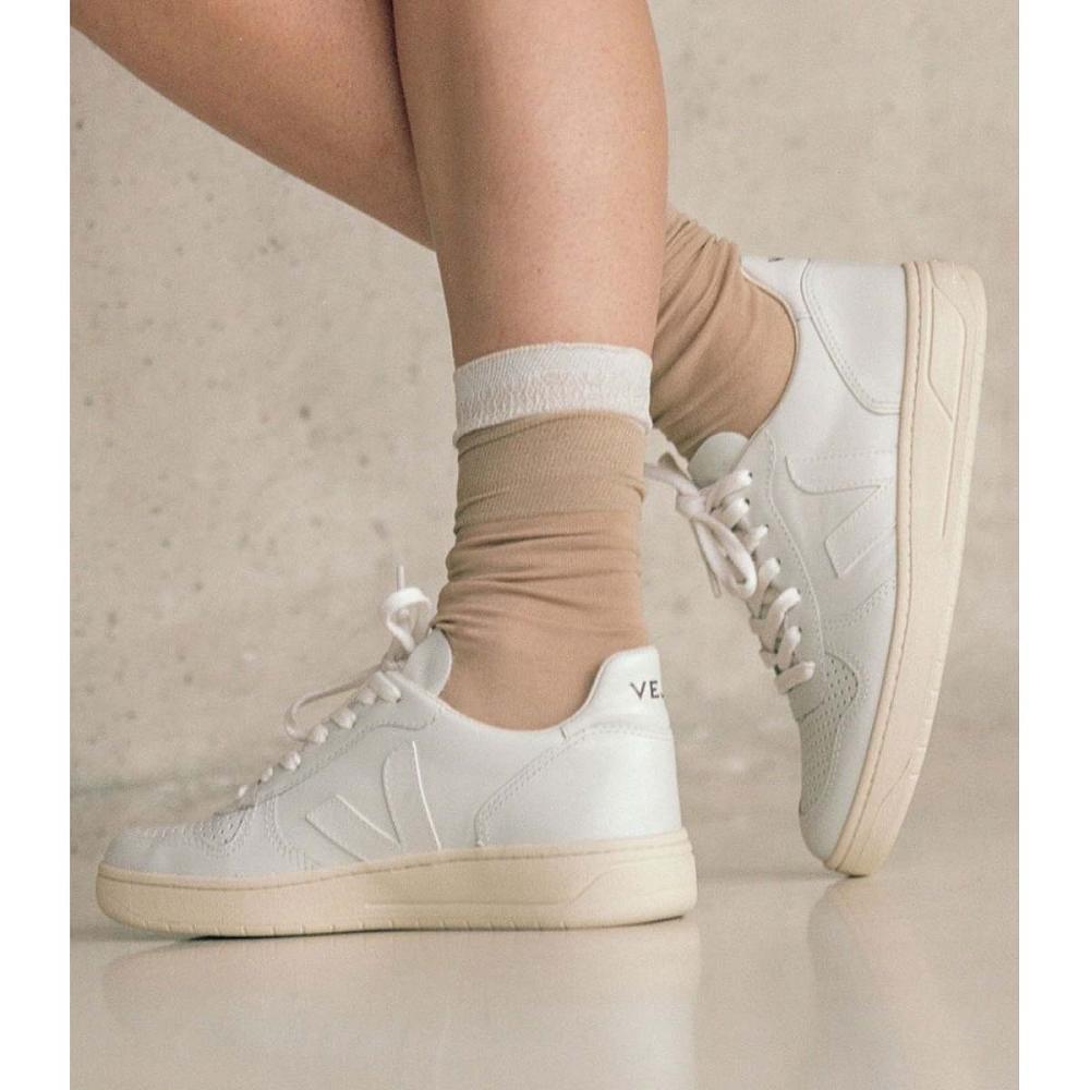 Veja V-10 LEATHER Tenisky Damske Biele | SK 665BEX